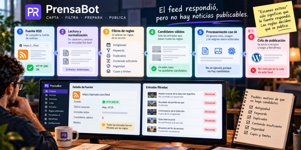 El engañoso 'escaneo exitoso': cuando el feed responde pero no entrega noticias