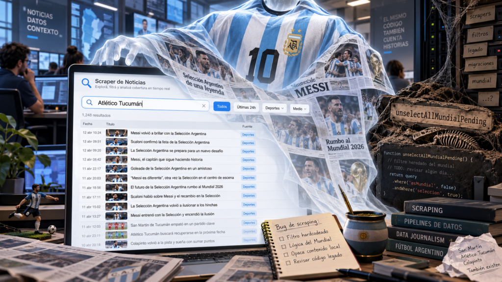 La Scaloneta se coló en el diario tucumano: el código fósil que saboteó un bot periodístico