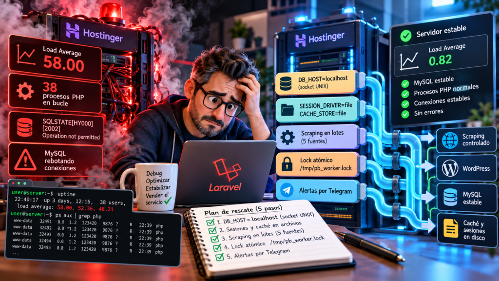 Load Average 58: el rescate extremo de un Laravel en hosting compartido